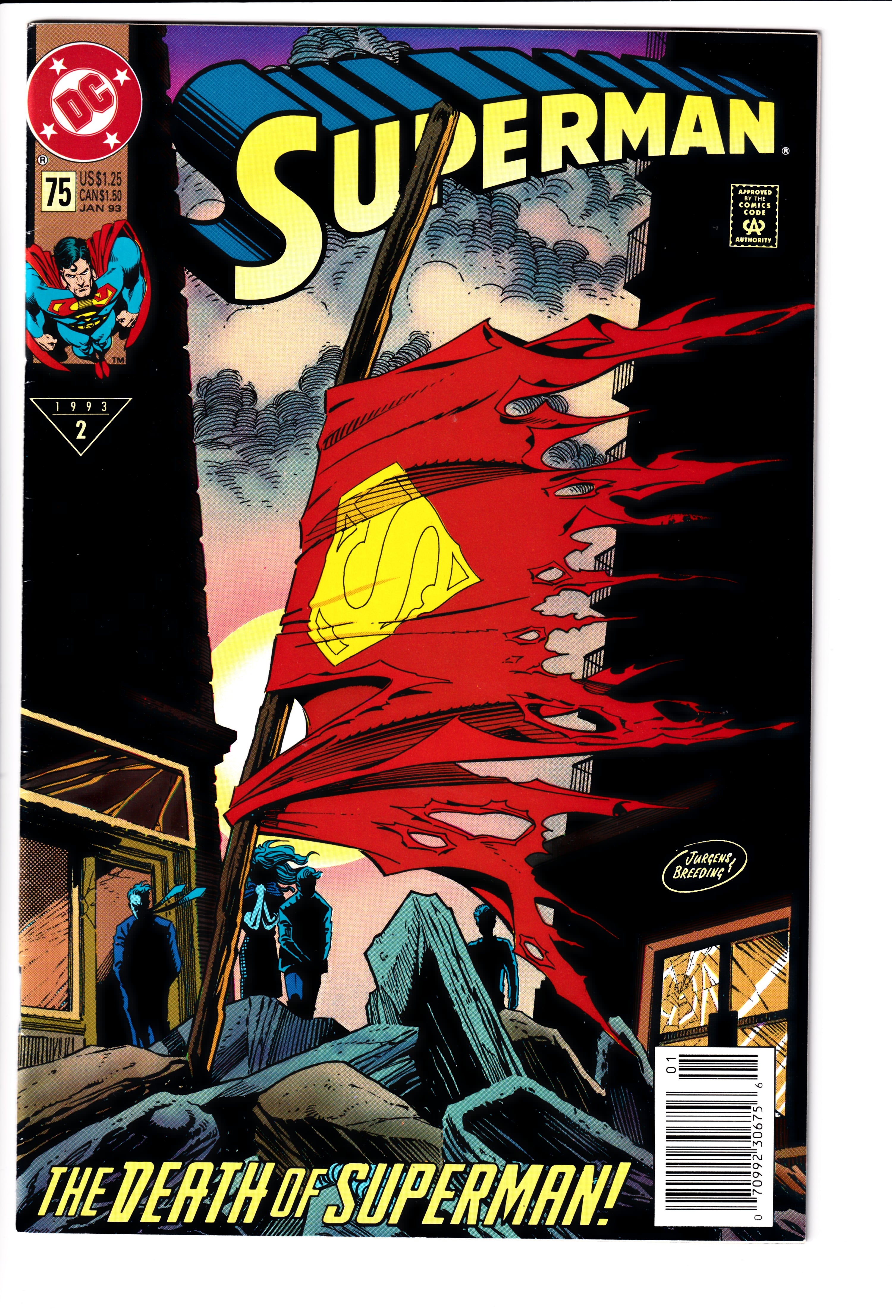 Superman #75 1st Print Newsstand VF (8.5) (1993)