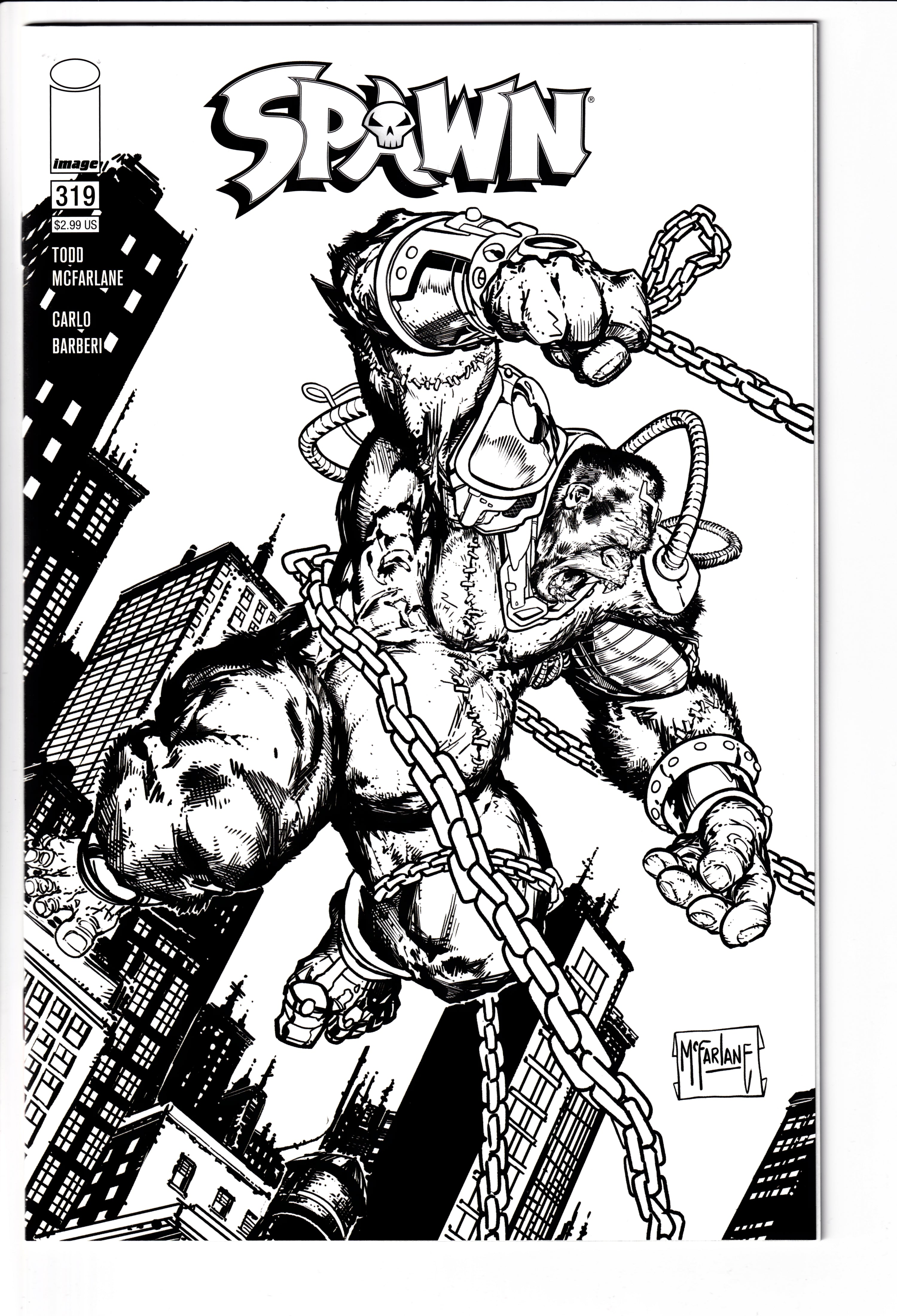 Spawn #319 B&W Sketch NM (9.8) (2021)
