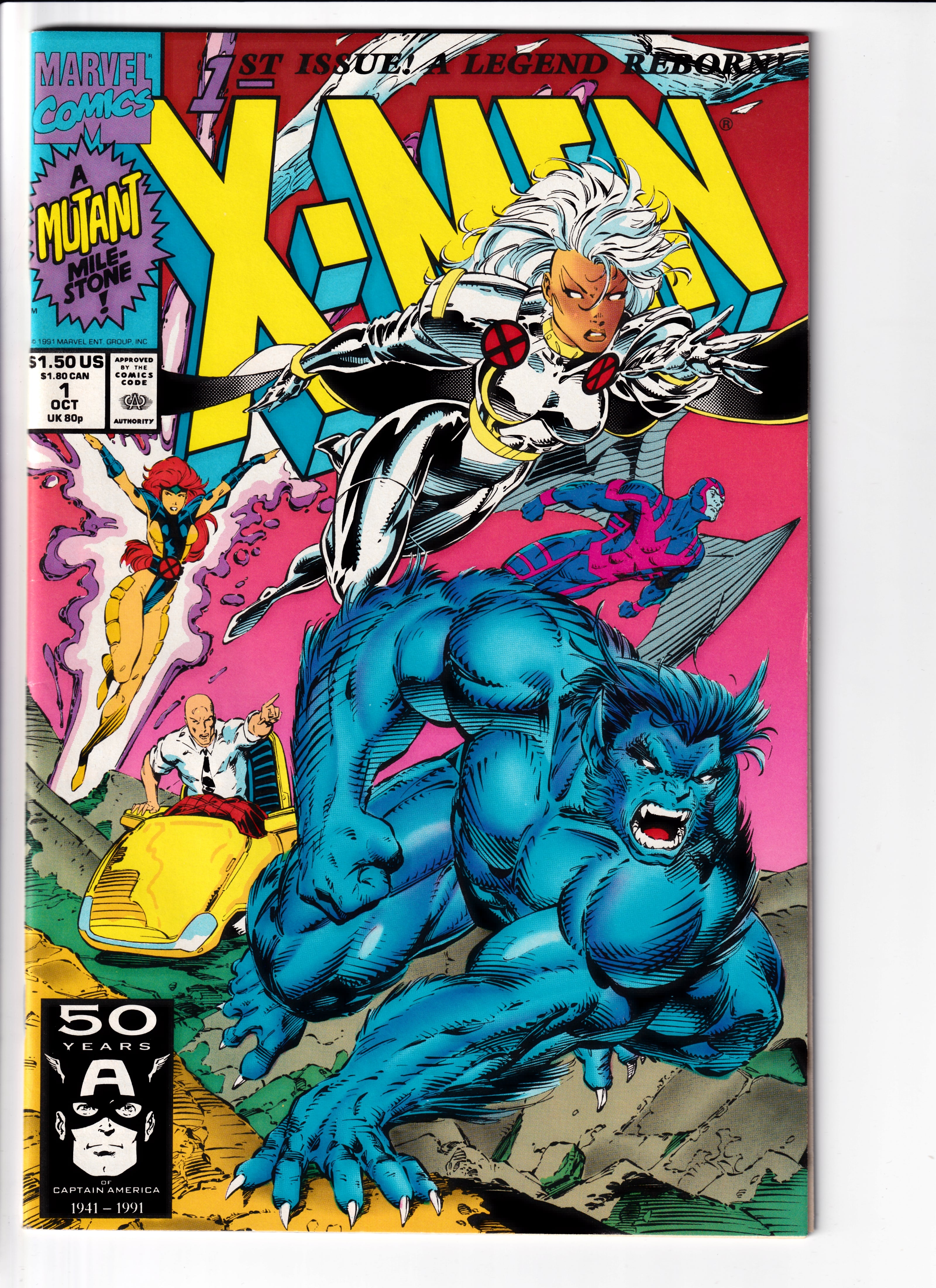 X-Men #1 CVR A Beast, Storm Prof. X Club Bo Insert NM (9.2) (1991)
