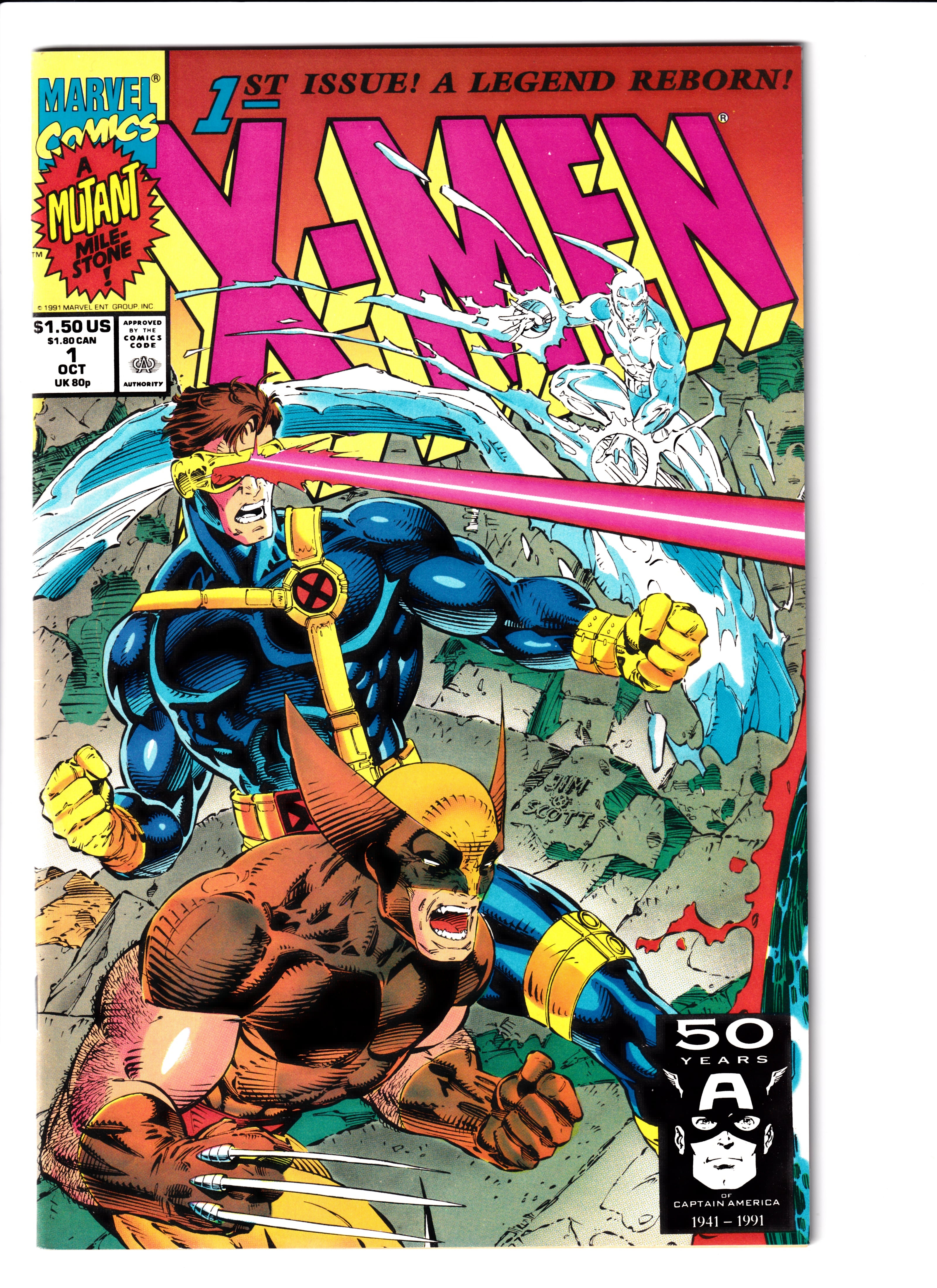 X-Men #1 CVR C Wolverine, Cyclops, Iceman NM (9.6) (1991)