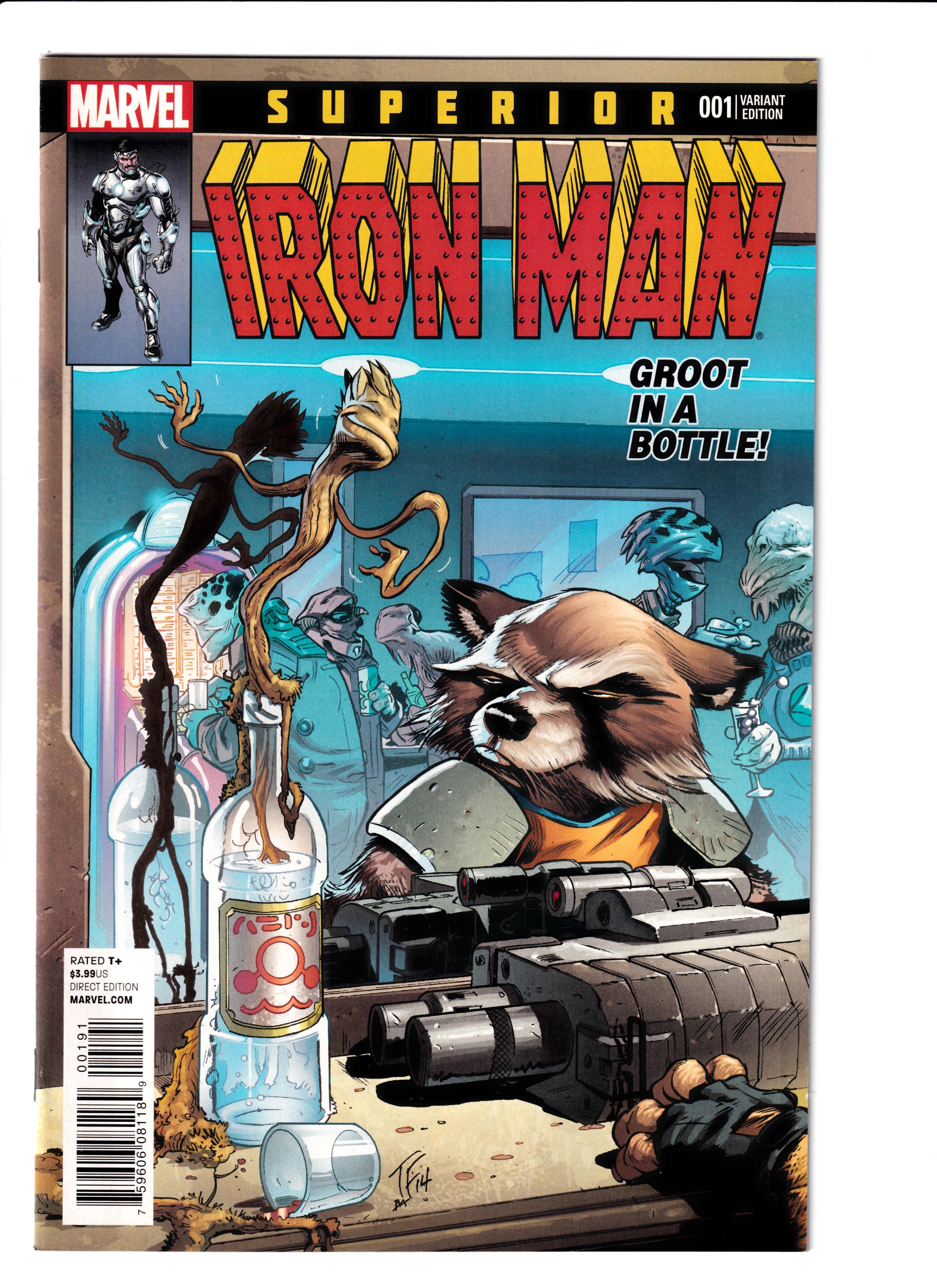 Superior Iron Man #1 Rocket and Groot Var NM (9.6) (2014)
