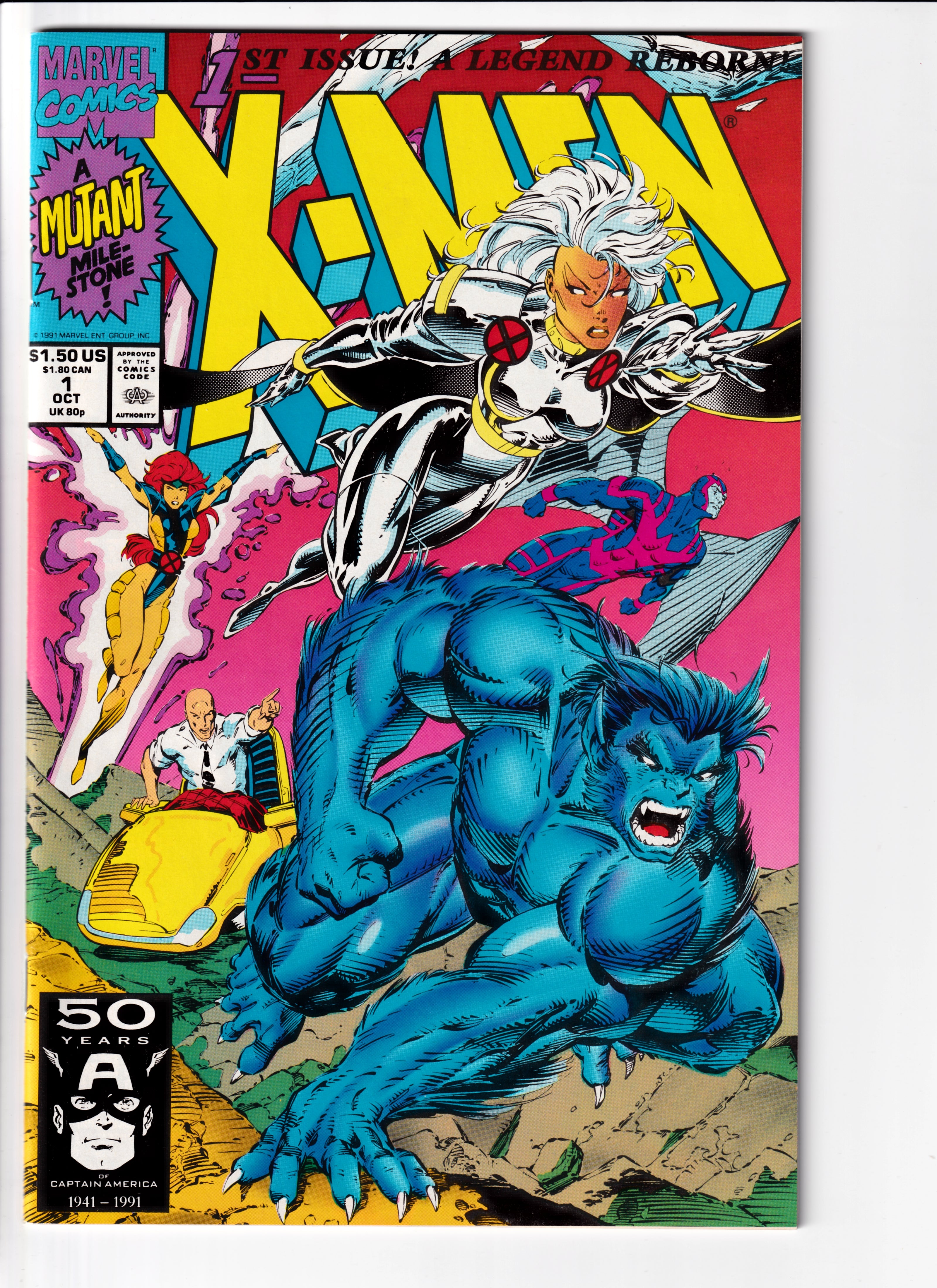 X-Men #1 CVR A Beast, Storm Prof. X Club Bo Insert NM (9.0) (1991)