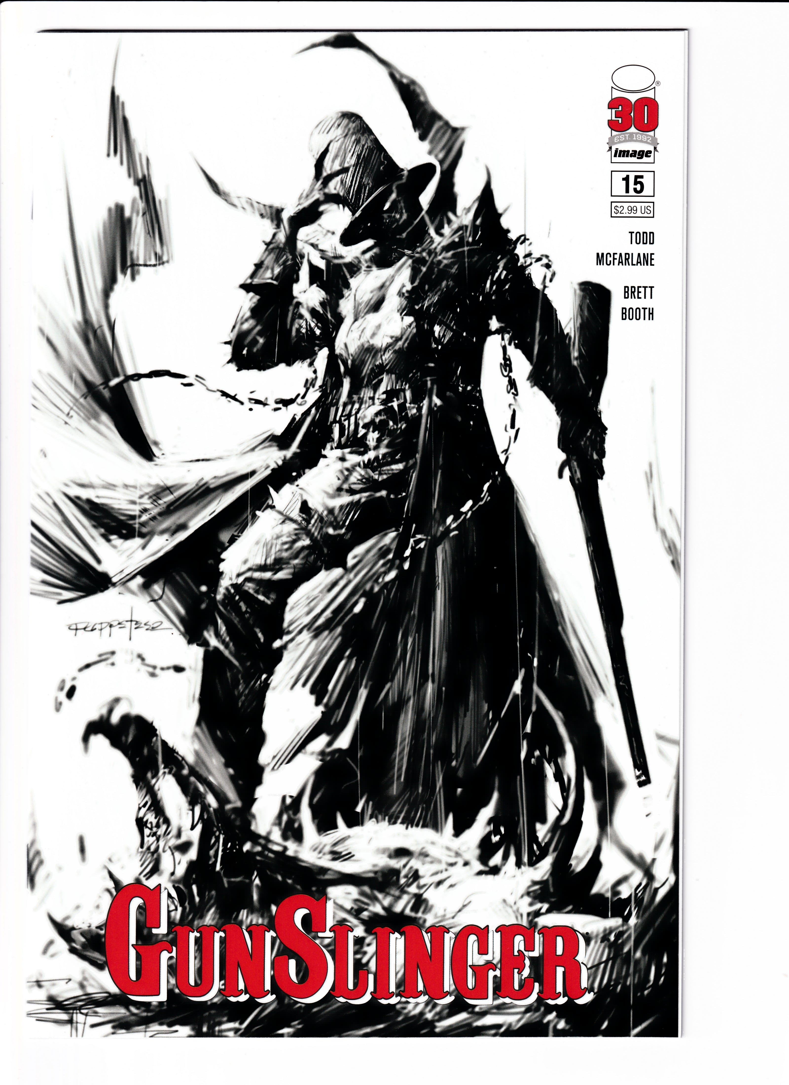 Gunslinger Spawn #15 B&W Var NM (9.6) (2022)