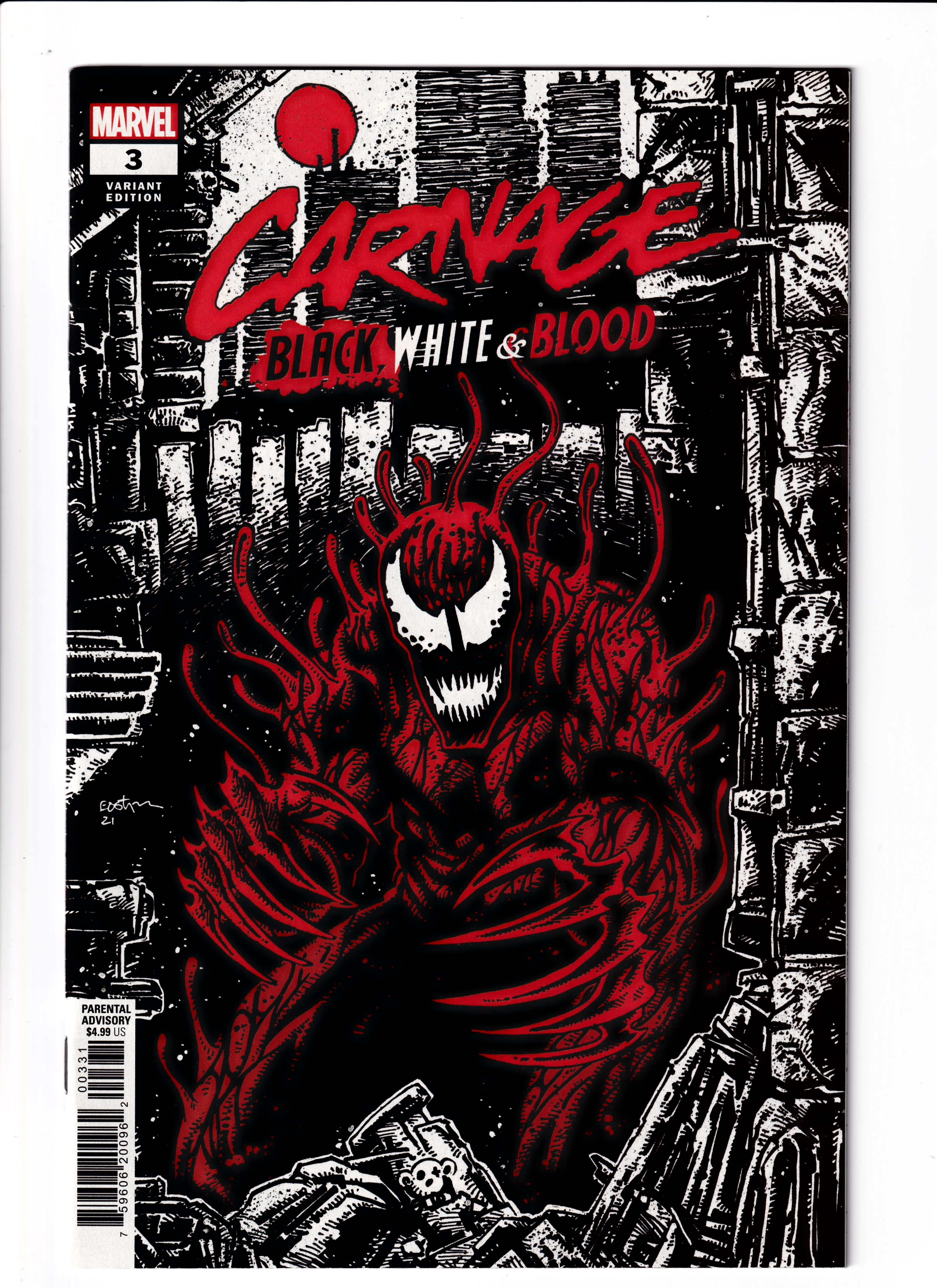 Carnage: Black, White & Blood #3 Eastman 1:25 Var NM (9.8) (2021)