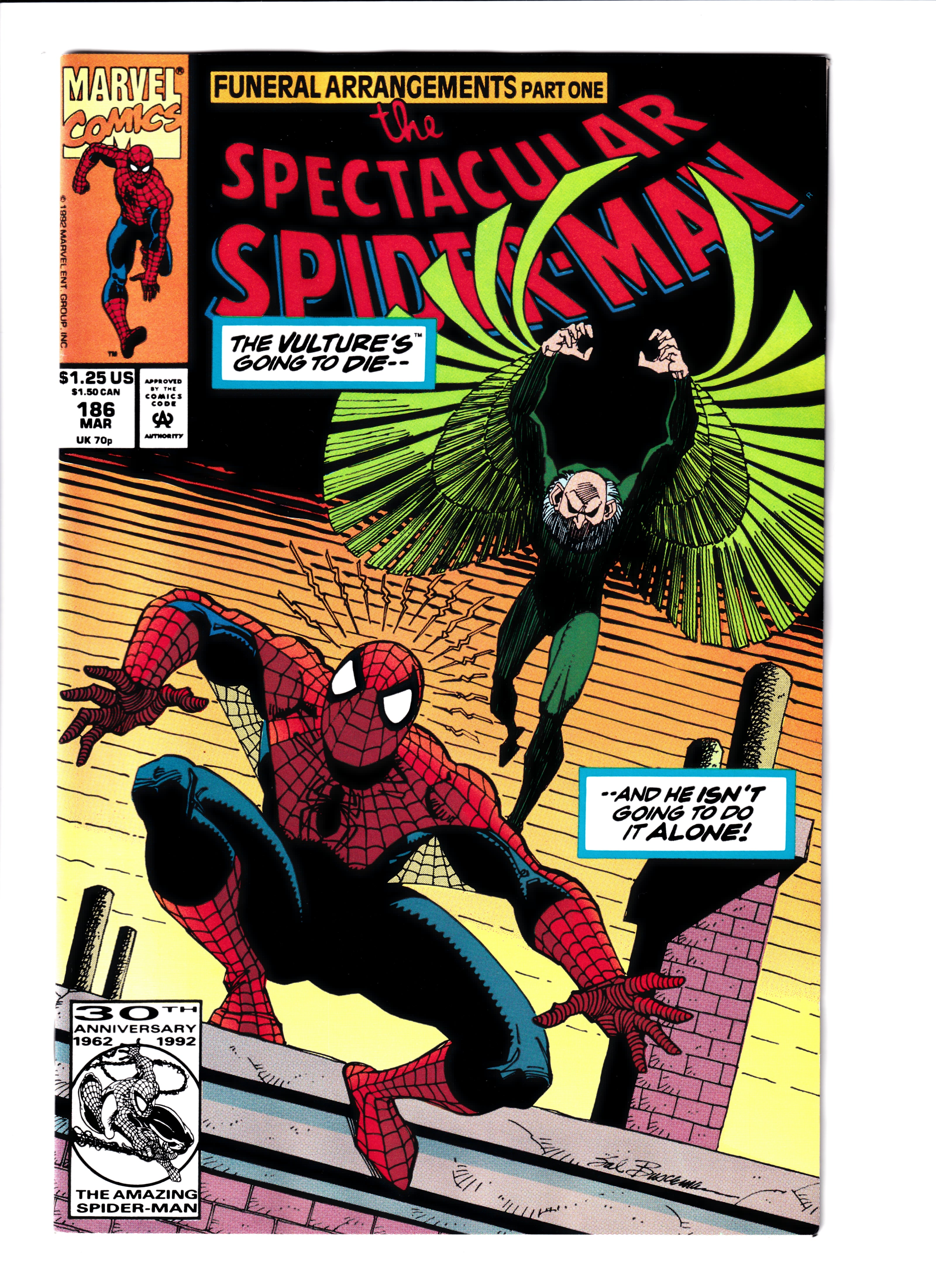 Spectacular Spider-Man #186 NM (9.2) (1992)