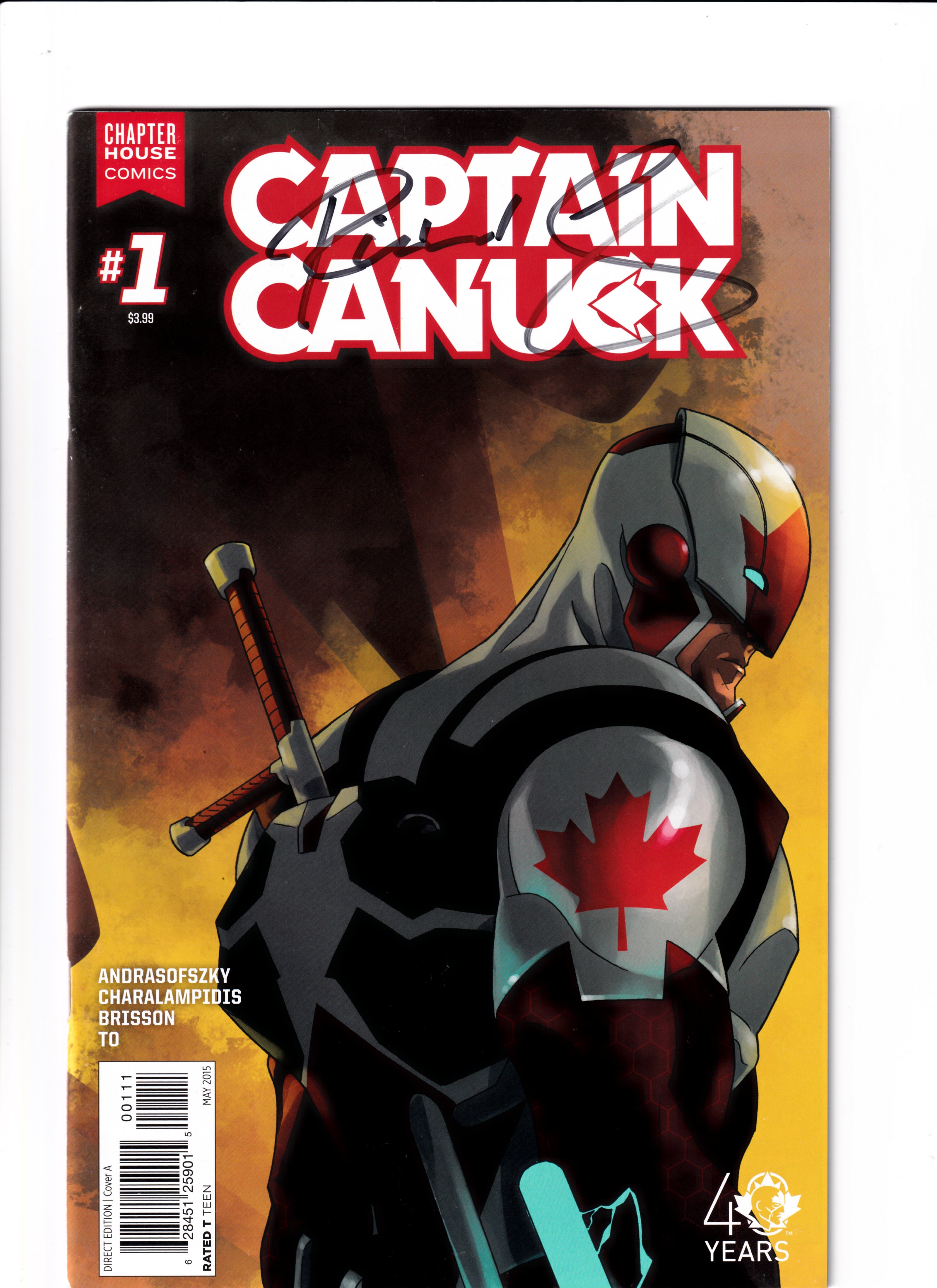 Captain Canuck #1 Signed By Comely NM (9.2) (2015)