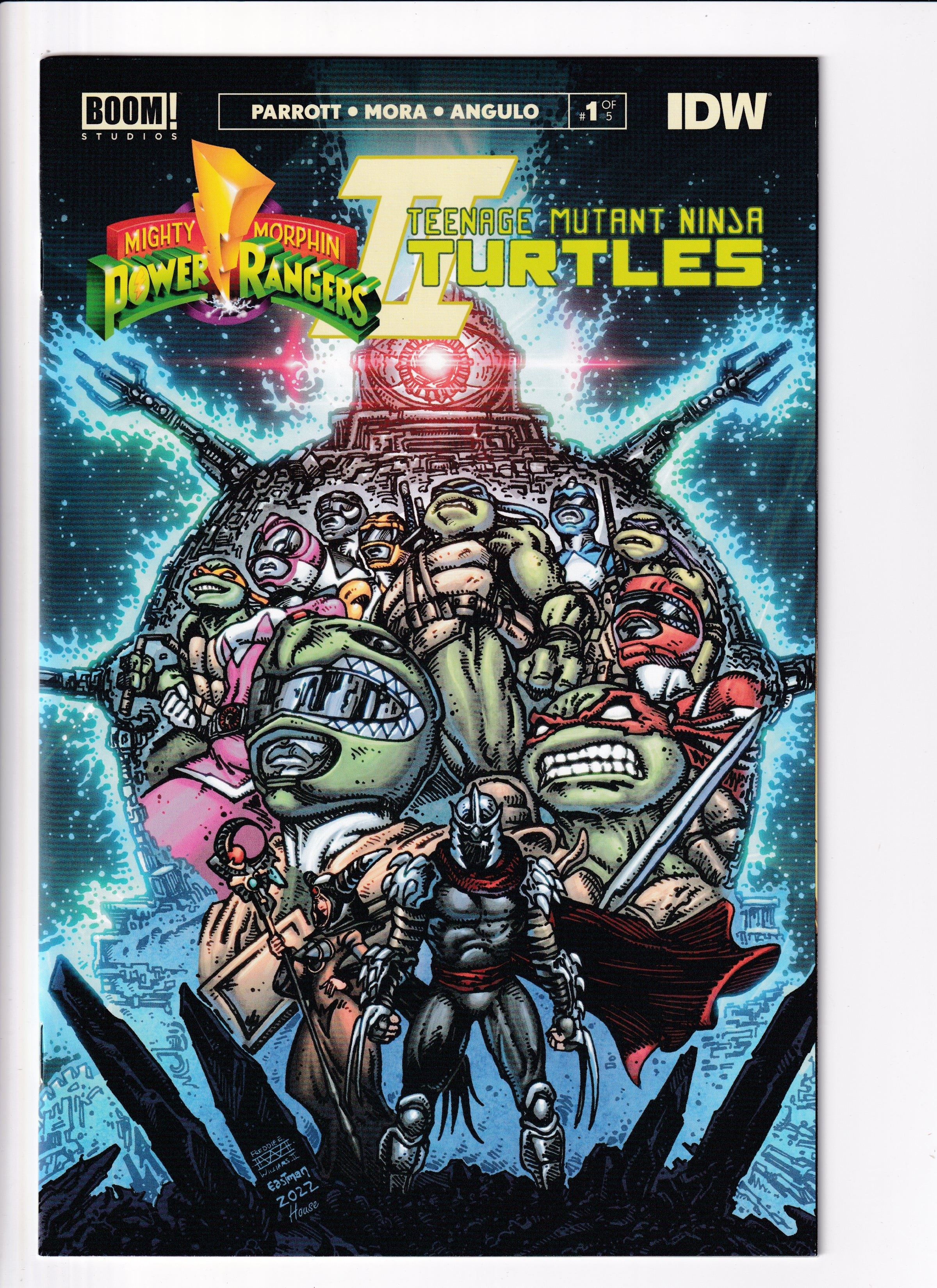 MIghty Morphin Power Ranges/TMNT II #1 Eastman Var Nm (9.8) (2022)