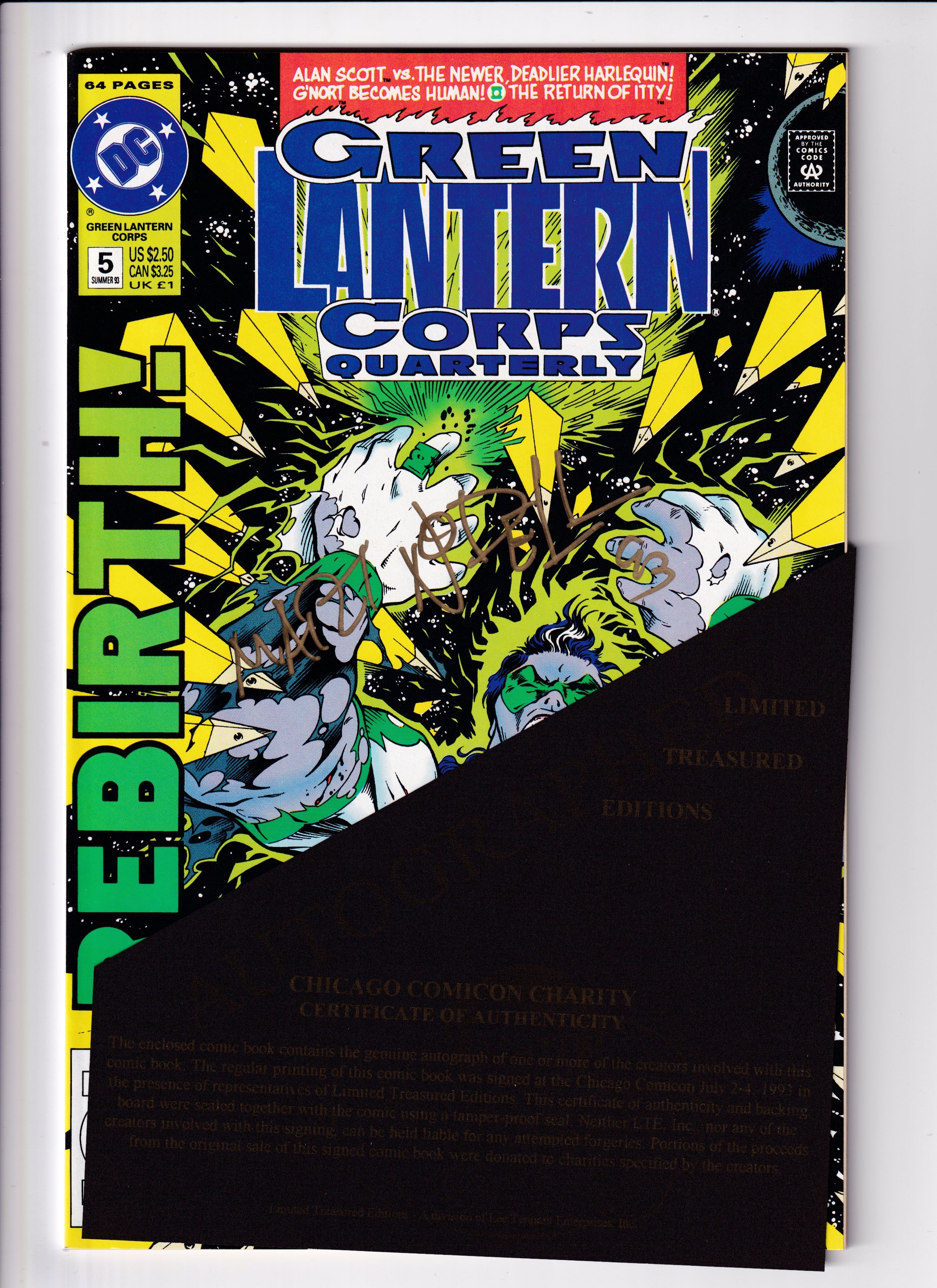 Green Lantern Corps Quarterly #5 Signed Martin Nodell NM (9.6) (1993)