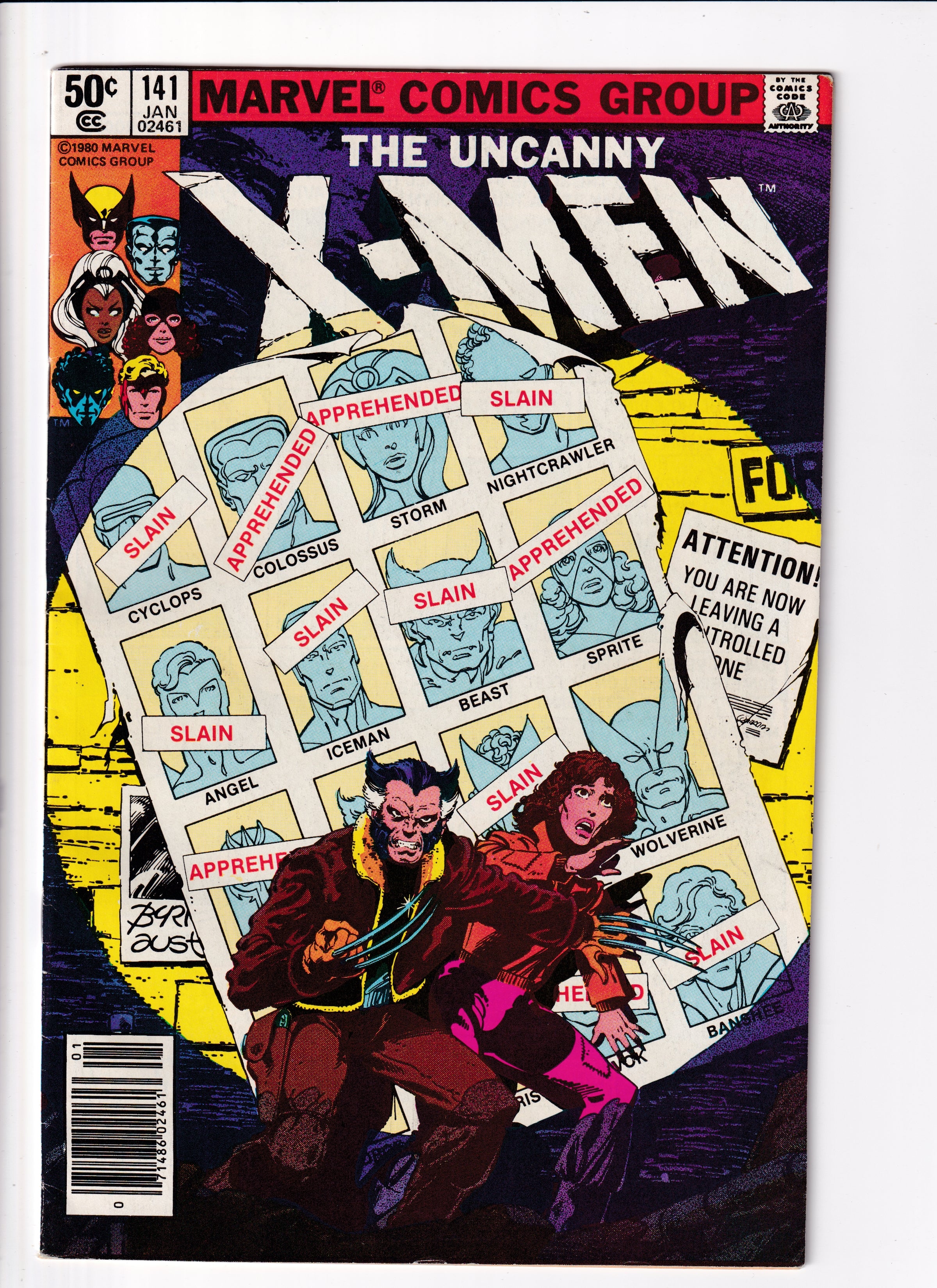 Uncanny X-Men #141 Newsstand VF (7.5) (1980)