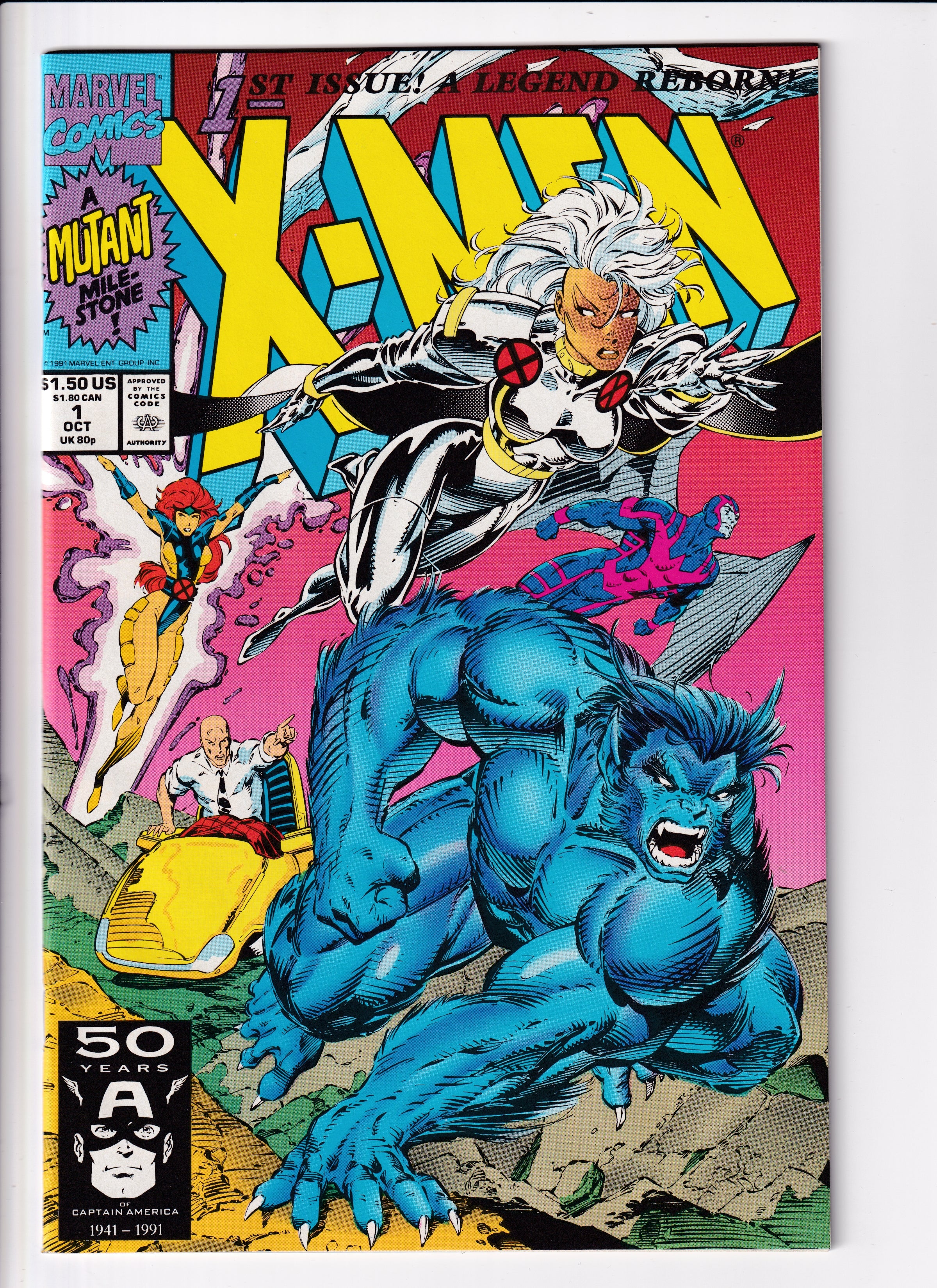 X-Men #1 CVR A Beast, Storm Prof. X Club Bo Insert NM (9.4) (1991)