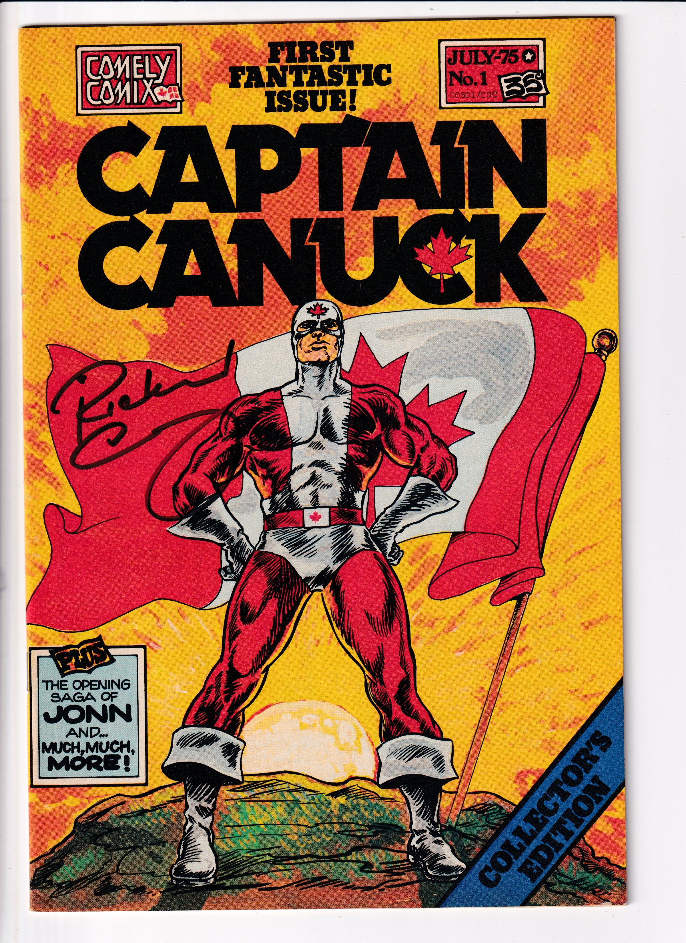 Captain Canuck #1 Signed Richard Comely NM (9.0)(1975)