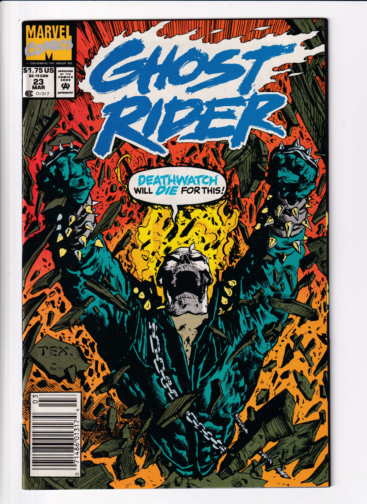 Ghost Rider #23 Newsstand VF (8.5) (1991)
