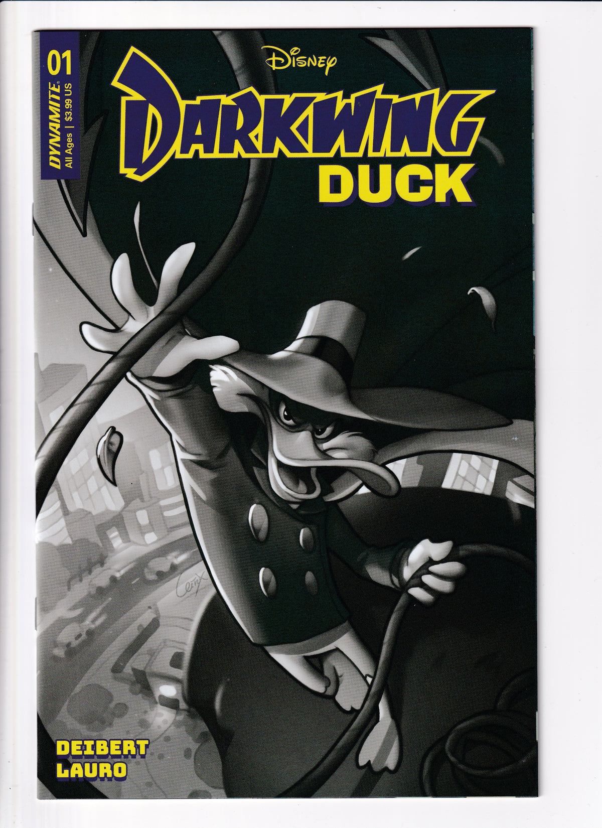 Darkwing Duck #1 1:10 B&W Li Var NM (9.4) (2023)