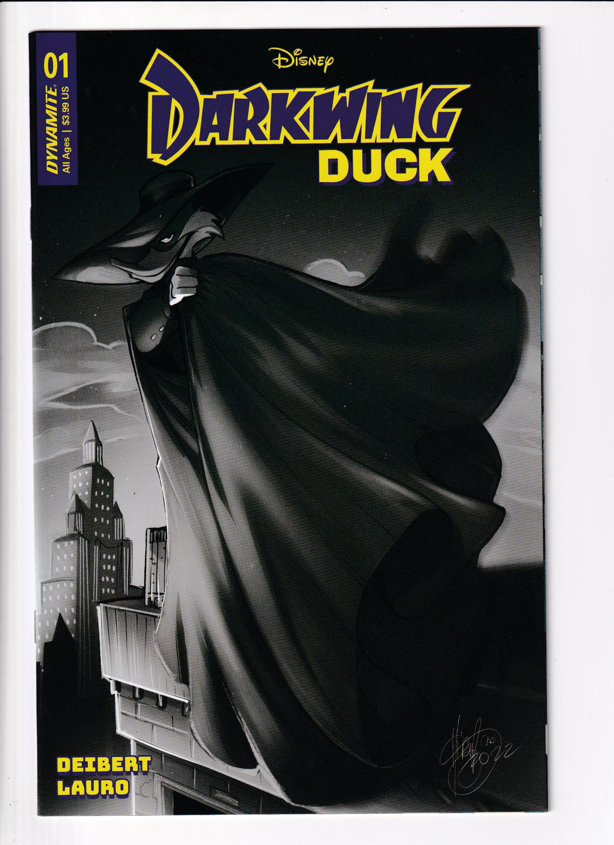 Darkwing Duck #1 1:10 Andolfo B&W Var NM (9.4) (2023)