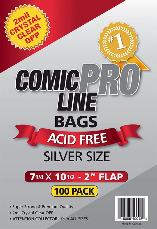 Comic Pro Line Silver 7 1/4"x 10 1/2" Bags